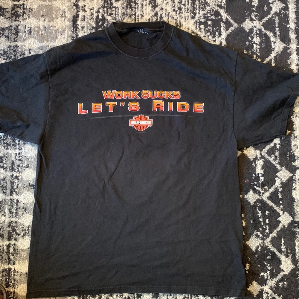 Vintage Harley-Davidson shirt Work Suck Let’s Ride